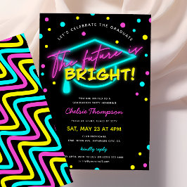 Convites O Futuro é Brilhante Festa de Graduação Neon