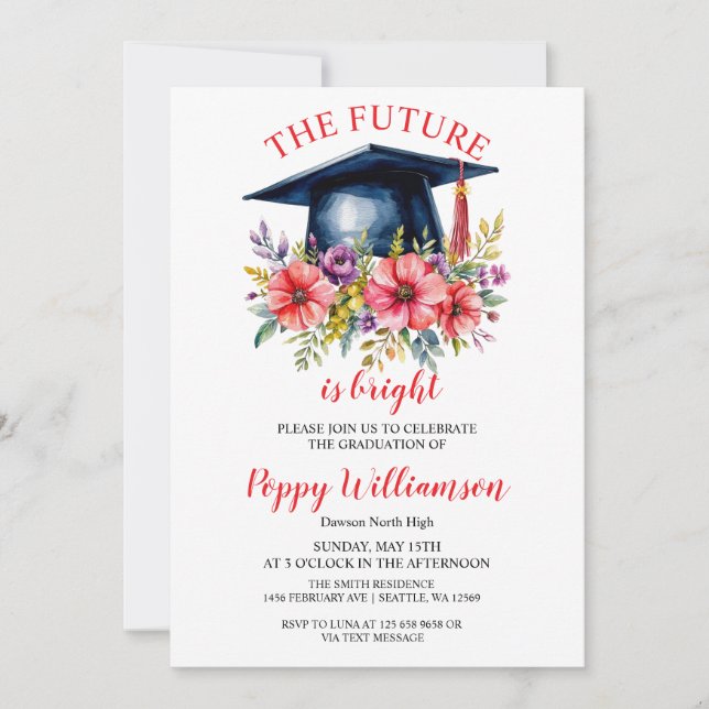 Convites O Futuro É Festa de formatura Brilhante (Frente)
