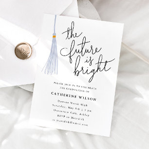 Convites O Futuro É Uma Foto De Festa de formatura Branca B