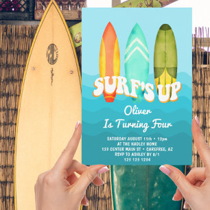 Convites O Garoto de Prancha de Surfe Surfs Up faz 4 anos