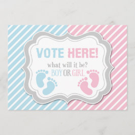 Convites O género das pegadas revela o sinal de votação da