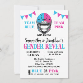 Convites O gênero de futebol revela chá rosa ou azul