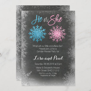 Convites O género do quadro dos flocos de neve revela o