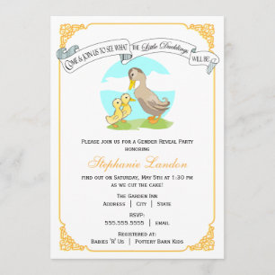 Convites O género gêmeo pequeno dos patinhos   revela o c