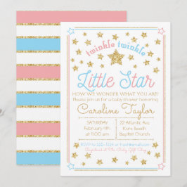 Convites O género revela a cintilação do chá de fraldas