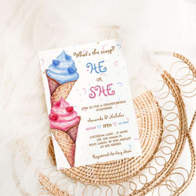 Convites O Gênero Revela O Sorvete (Criador carregado)