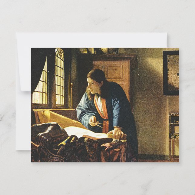 Convites O geógrafo de Johannes Vermeer (cerca de 1669) (Frente)