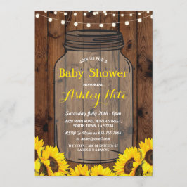 Convites O girassol de madeira do frasco rústico do partido