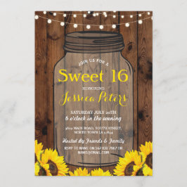 Convites O girassol de madeira do partido rústico do doce