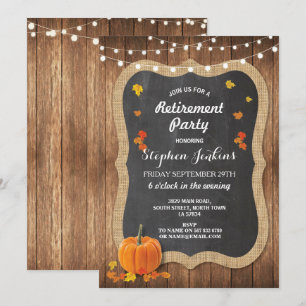 Convites O giz de madeira rústico da abóbora do partido d