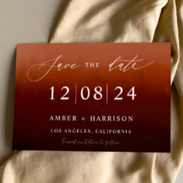 Convites O glamour preto laranja queimado boho salva a data