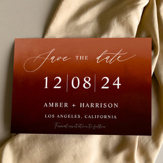 Convites O glamour preto laranja queimado boho salva a data