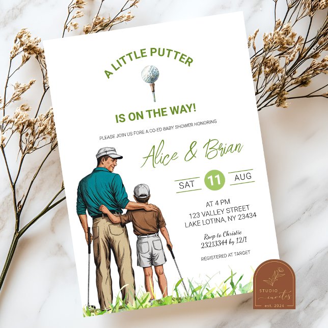 Convites O Golf Boy Little Putter está a caminho - Chuveiro (Criador carregado)