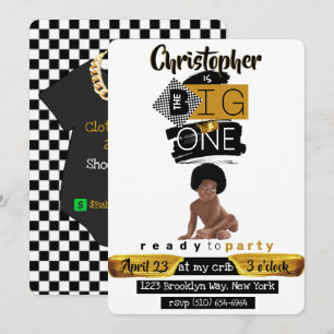 Convites O GRANDE Garoto Afro Hip Hop Reltro Aniversário