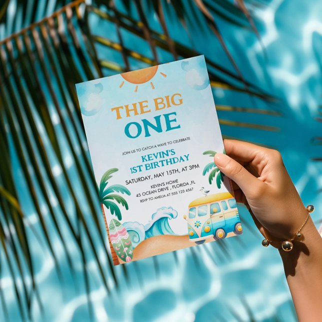 Convites O Grande, Surf Aniversário (Criador carregado)