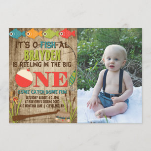 Convites O Grande Tema De Pesca Garotos Primeiro Aniversár