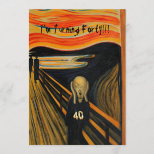 Convites O gritar - aniversário de 40 anos engraçado