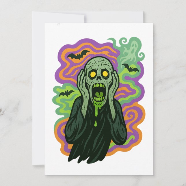 Convites O Grito - Desenho Animado Zumbi (Frente)