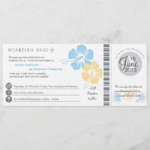 Convites O hibiscus floresce o casamento da passagem de