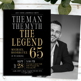 Convites O Homem O Mito A Lenda Foto 65º Aniversário