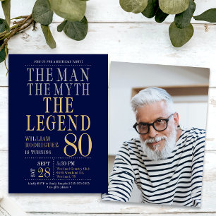 Convites O Homem O Mito A Lenda Foto 80º Aniversário