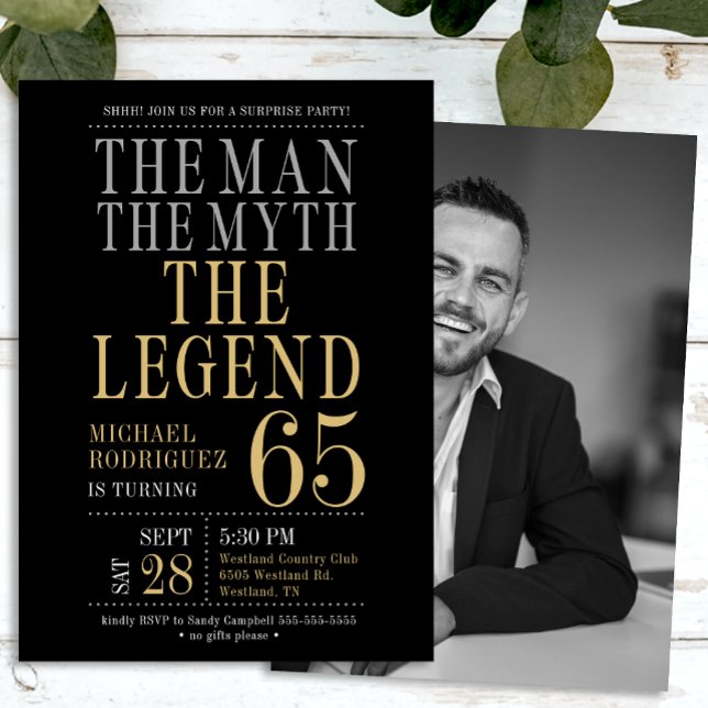 Convites O Homem O Mito A Lenda Surpreende O 65º Aniversári (Criador carregado)
