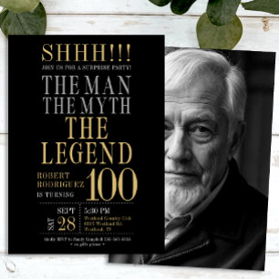Convites O Homem O Mito A Lenda Surpresa 100 Aniversário