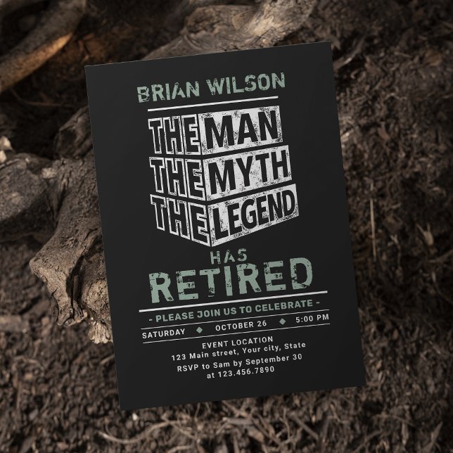 Convites O Homem O Mito O Partido Da Reforma Da Legenda (The Man The Myth The Legend Retirement Party Invitation)
