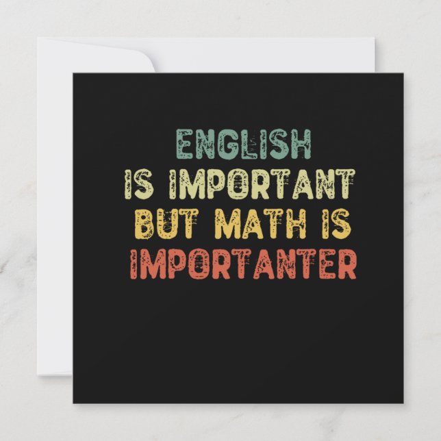 Convites O Inglês É Importante, Mas A Matemática É Importan (Frente)