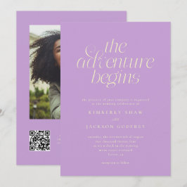 Convites O Início da Aventura Casamento Minimalista Wisteri