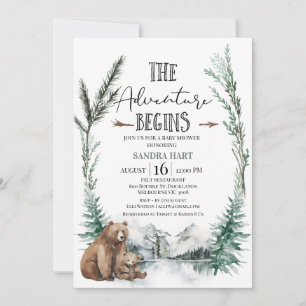 Convites O Início da Aventura Chás de Bebê da Wilderness