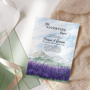 Convites O Início da Aventura Montanha Lavanda Casal Banho