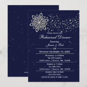 Convites O jantar de ensaio de prata do inverno dos azuis