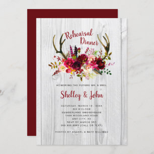Convites O jantar de ensaio floral de Borgonha dos Antlers