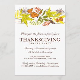 Convites O Janto de Ação de Graças do outono deixa o convit