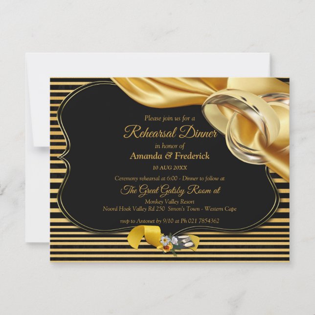 Convites O Janto de ensaio Inspiração Gatsby do Excelente (Frente)