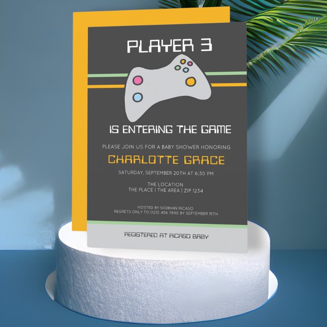 Convites O Jogador de Vídeo do Computador entrou no Chá de  (Criador carregado)