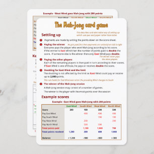 Convites O jogo de cartas Mah-Jong - se preparando