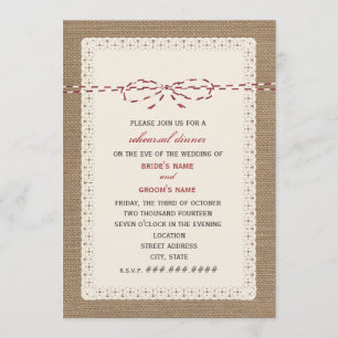 Convites O laço de serapilheira & a guita de papel vermelh