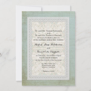 Convites O laço rústico w envelheceu a elegância de linh