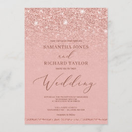 Convites O legante brilho do rosa de ouro de chic brilha o 