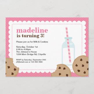 Convites O leite e o rosa e Brown dos biscoitos convidam