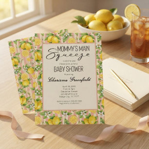 Convites O Lemon Pink Girl Baby Shower da Mamãe Querida