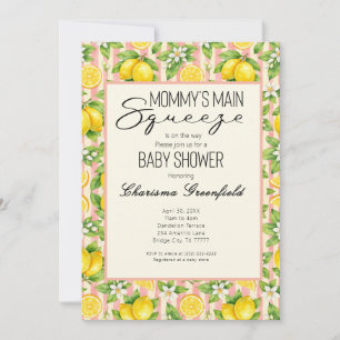 Convites O Lemon Pink Girl Baby Shower da Mamãe Querida