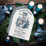 Convites O líder do nosso aniversário de 30 anos do Lobo Pa<br><div class="desc">"O Líder do Nosso Pacote Está Chegando aos 30",  aniversário de 30 anos para o seu Alpha favorito. Possui um lobo solitário majestoso silenciado contra uma floresta verde.</div>