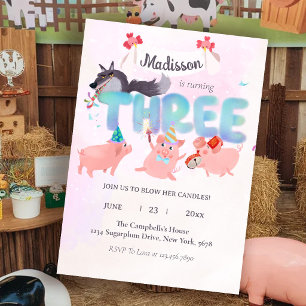 Convites o lobo mau e os três porquinhos