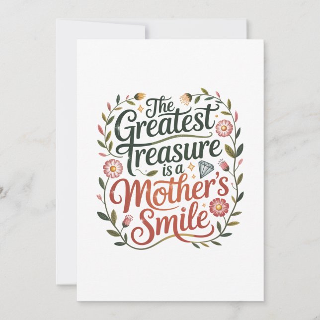 Convites O Maior Tesouro É O Sorriso De Uma Mãe (Frente)