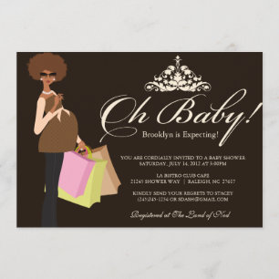 Convites O Mama chique chá de fraldas convida o