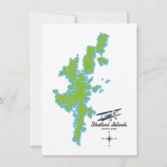 Convites O mapa das Ilhas Shetland (Verso)