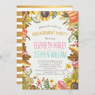 Convites O Mapeamento de outono deixa Festa de noivado de a